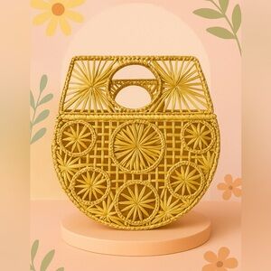 House of Harlow 1960 Elegant Woven Tan Handbag